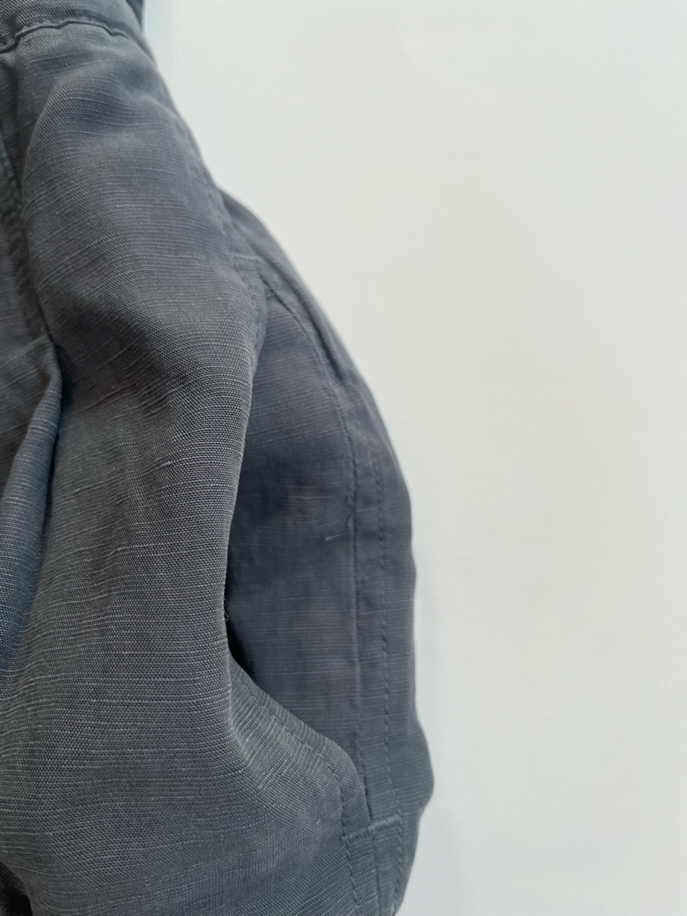 Club Monaco Slate Grey High Waist Linen Blend Paper Bag Cropped Wide Leg Pants - Picture 9 of 12